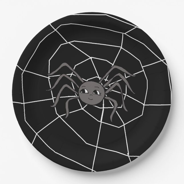 Assiettes En Carton Spider et Spider Web Halloween Party (Devant)
