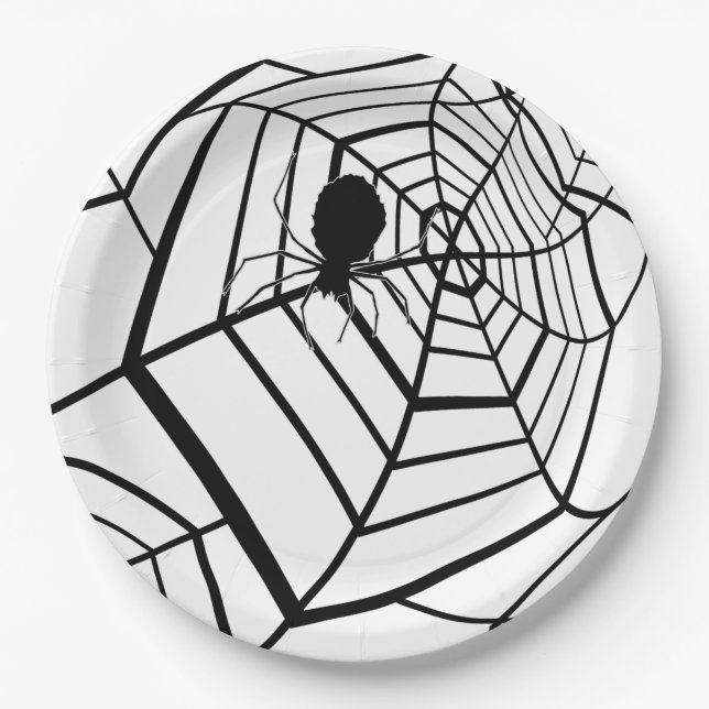 Assiettes En Carton Spider Web - Halloween - Plaque papier (Devant)