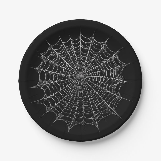 Assiettes En Carton Spiderwebs Spider Web Halloween (Devant)
