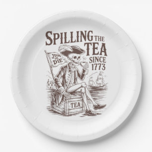 Assiettes En Carton Spilling The Tea Depuis 1773 Patriotique Américain