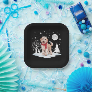 Assiettes En Carton Spinone Italiano sous la lumière de la lune neige