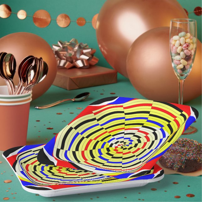 Assiettes En Carton Spirales jaunes par Kenneth Yoncich (Multi)