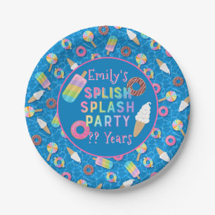Assiettes En Carton Splish Splash Party l Pool Anniversaire l Desserts
