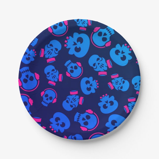 Assiettes En Carton Spooky Seamless Pattern E (Style: 1) (Devant)