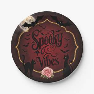Assiettes En Carton Spooky Vibes Halloween gothique