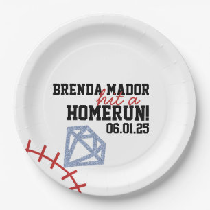 Assiettes En Carton Sports Baseball Homerun Pailletés Enterrement de V