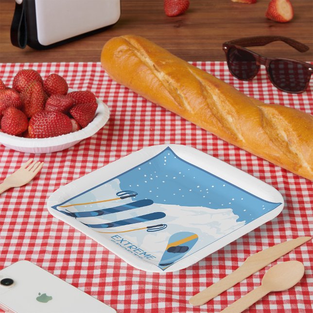 Assiettes En Carton Sports d'hiver extrêmes (Créateur téléchargé)