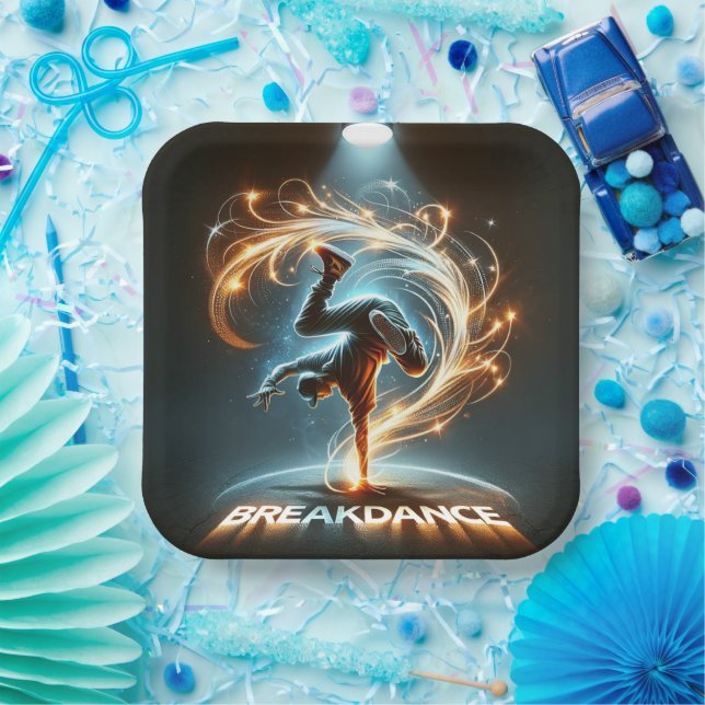 Assiettes En Carton "Spotlight Groove" - ​ ​ dansant sous les projecte (Fête)