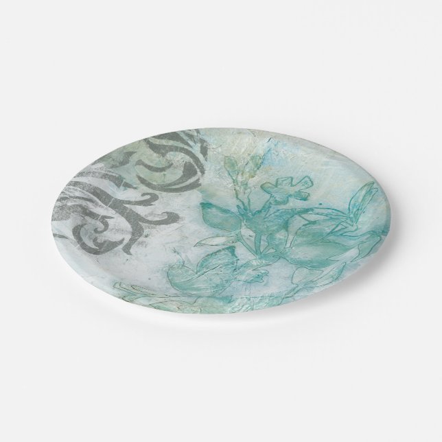 Assiettes En Carton Spray de fleurs II (Angle)