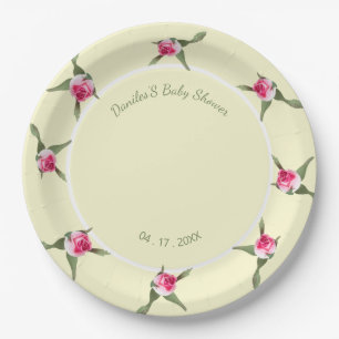 Assiettes En Carton Spray Floral personnalisé Jaune