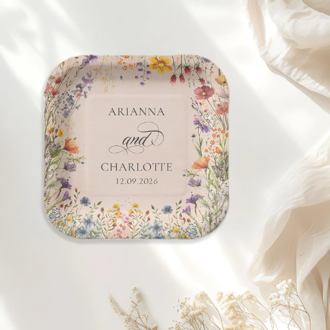 Assiettes En Carton Spring Garden Floral Wedding Paper Plates (Créateur téléchargé)