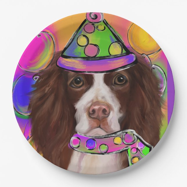 Assiettes En Carton Springer Spaniel Anglais             (Devant)