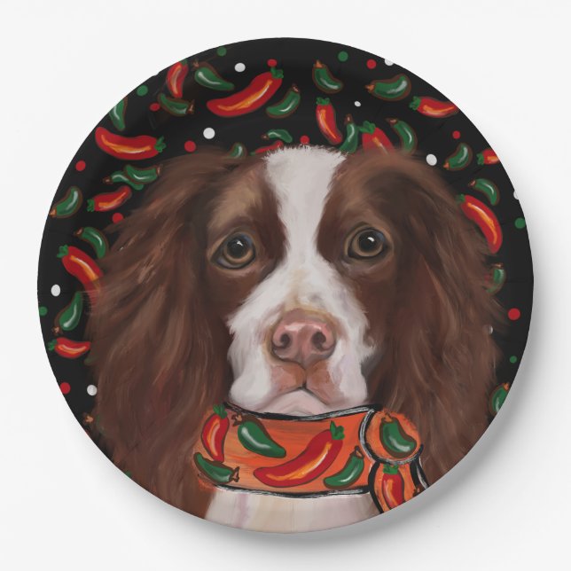 Assiettes En Carton Springer Spaniel Anglais (Devant)