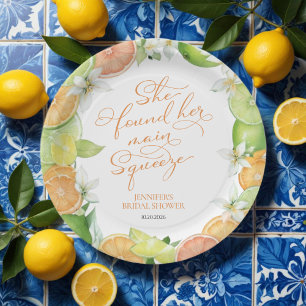 Assiettes En Carton Squeeze Fête des mariées florale d'agrumes