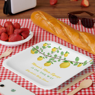 Assiettes En Carton Squeeze Lemon principal Baby shower neutre pour le