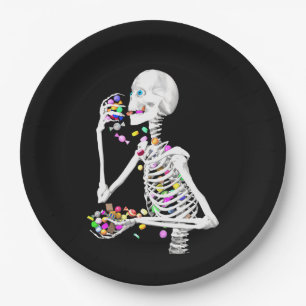 Assiettes En Carton Squelette Manger Halloween Candy