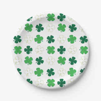 Assiettes En Carton St Patrick Day Irlandais Shamrocks verts