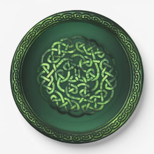 Assiettes En Carton St. Patrick's Day - Celtic Motif Round