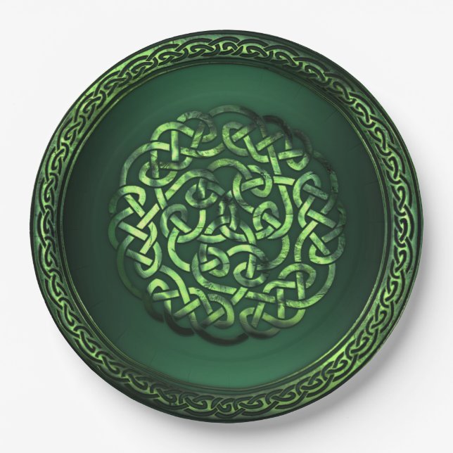 Assiettes En Carton St. Patrick's Day - Celtic Motif Round (Devant)