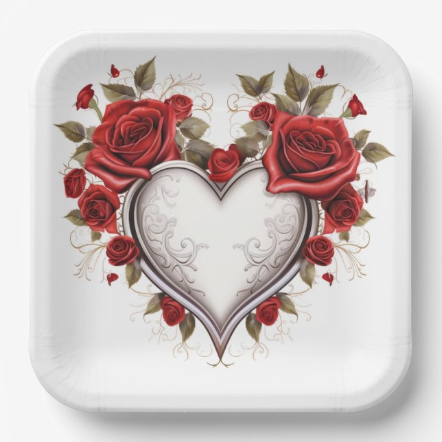 Assiettes en carton St-Valentin Série 1-4 (Recto)