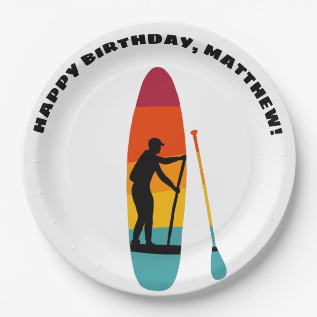 Assiettes En Carton Stand Up Paddle Board SUP Personnalisé (Devant)