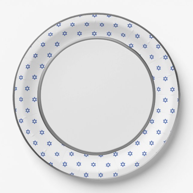 Assiettes En Carton Star bleue de David Silver Ring Trim (Devant)