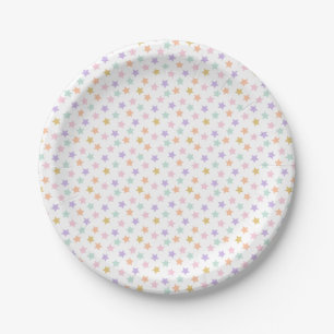 Assiettes En Carton Star Confetti (Pastel)