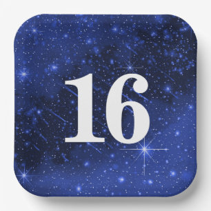Assiettes En Carton Star Galaxy Pour 16ème anniversaire