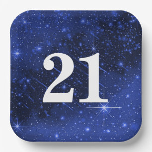 Assiettes En Carton Star Galaxy Pour 21ème Anniversaire
