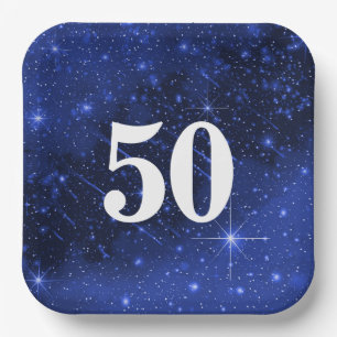 Assiettes En Carton Star Galaxy Pour 50e anniversaire