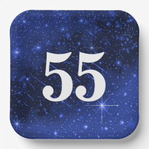 Assiettes En Carton Star Galaxy Pour 55ème anniversaire