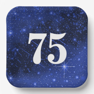 Assiettes En Carton Star Galaxy Pour 75ème Anniversaire
