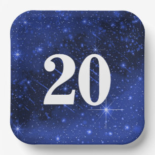 Assiettes En Carton Star Galaxy pour la fête du 20e anniversaire