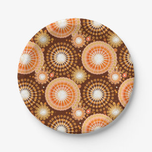 Assiettes En Carton Starburbs et pingwheel, chocolat brun & tan