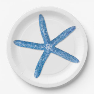 Assiettes En Carton Starfish bleu