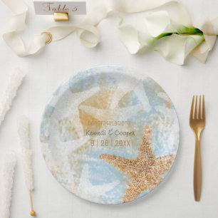 Assiettes En Carton Starfish Coastal Beach Theme Event Paper Plate