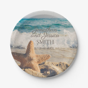 Assiettes En Carton Starfish Ocean Sand Beach Plaques en papier de mar