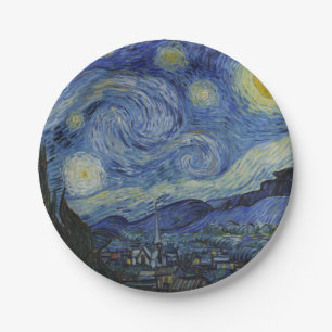 Assiettes En Carton Starry Night & Van Gogh /célèbre art vintage