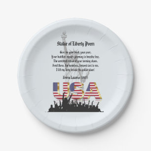 Assiettes En Carton Statue de poème de liberté, une nation des