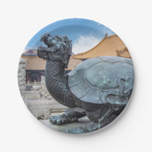 Assiettes En Carton Statue d'une tortue dans la Cité interdite - Pékin