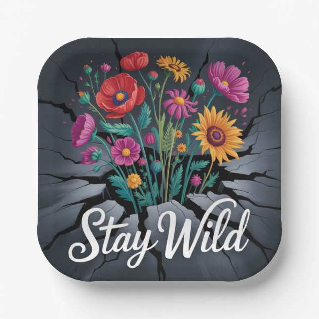 Assiettes En Carton Stay Wild (Recto)