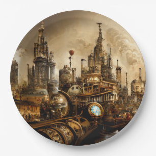 Assiettes En Carton Steampunk City
