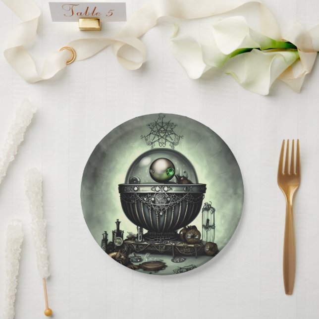 Assiettes En Carton Steampunk Ornate Cauldron et articles magiques sur (Mariage)