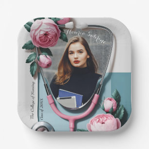 Assiettes En Carton Stéthoscope Roses Roses Fleurs Roses Moderne Diplô