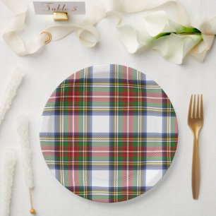 Assiettes En Carton Stewart Royal Dress Plaid Scottish Motif