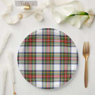 Assiettes En Carton Stewart Royal Robe Plaid Scottish Symétrie
