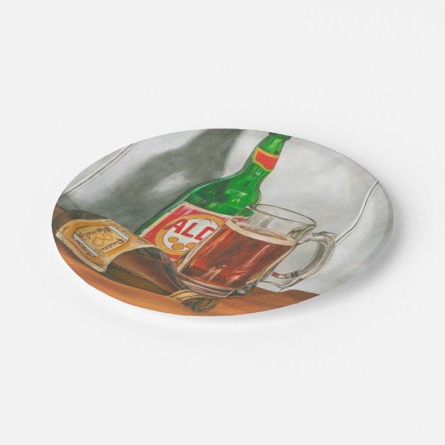 Assiettes En Carton Still Life with Beer par Jennifer Goldberger (Angle)