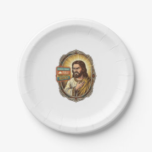 Assiettes En Carton Stockage en nuage de Jésus plein avertissement Pay