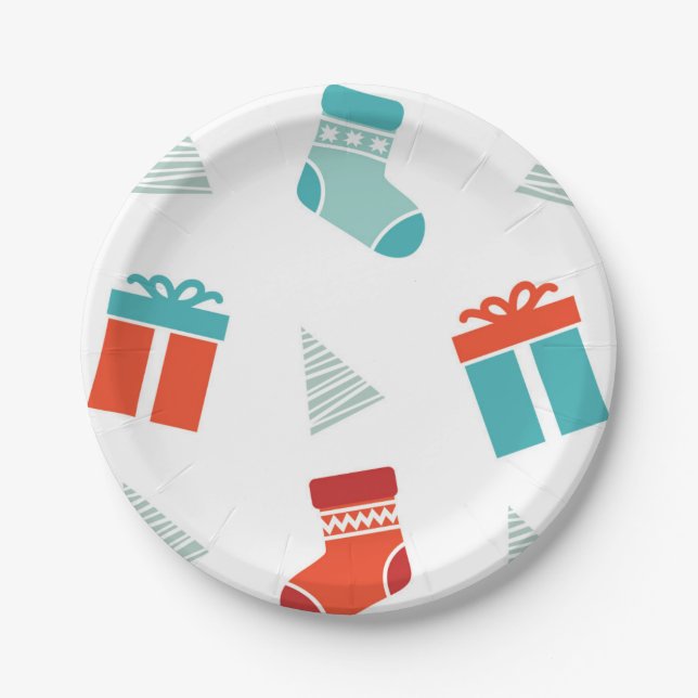 Assiettes En Carton Stockage et cadeaux de Noël (Devant)