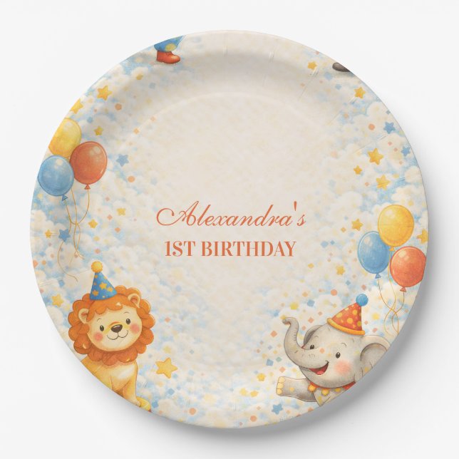 Assiettes En Carton Storybook Circus Friends Birthday (Devant)